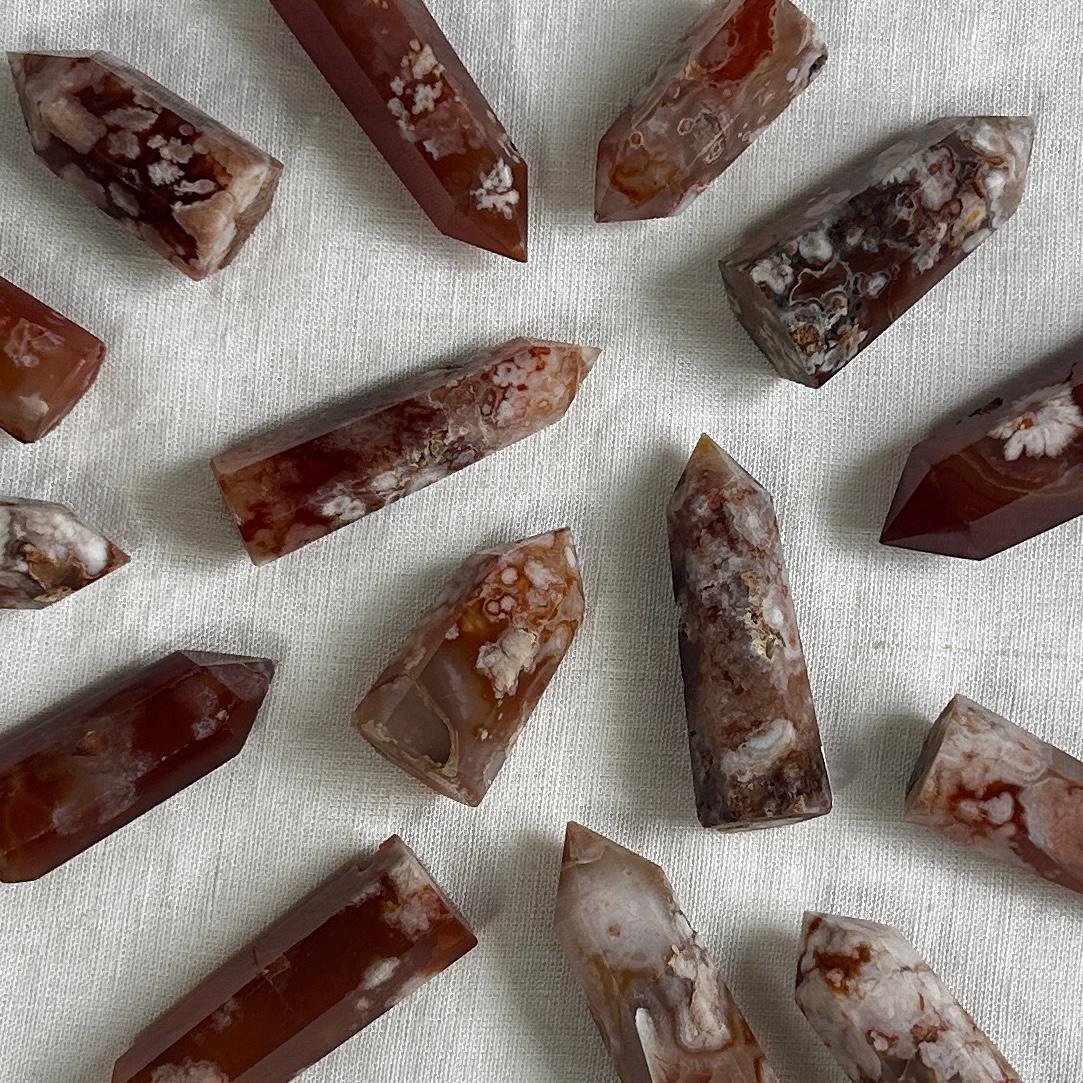 Carnelian Flower Agate Mini Tower Intuitively Chosen