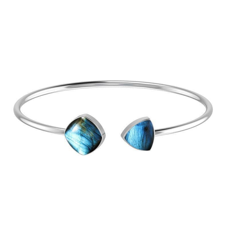 Labradorite Sterling Silver Crystal Cuff Bracelet