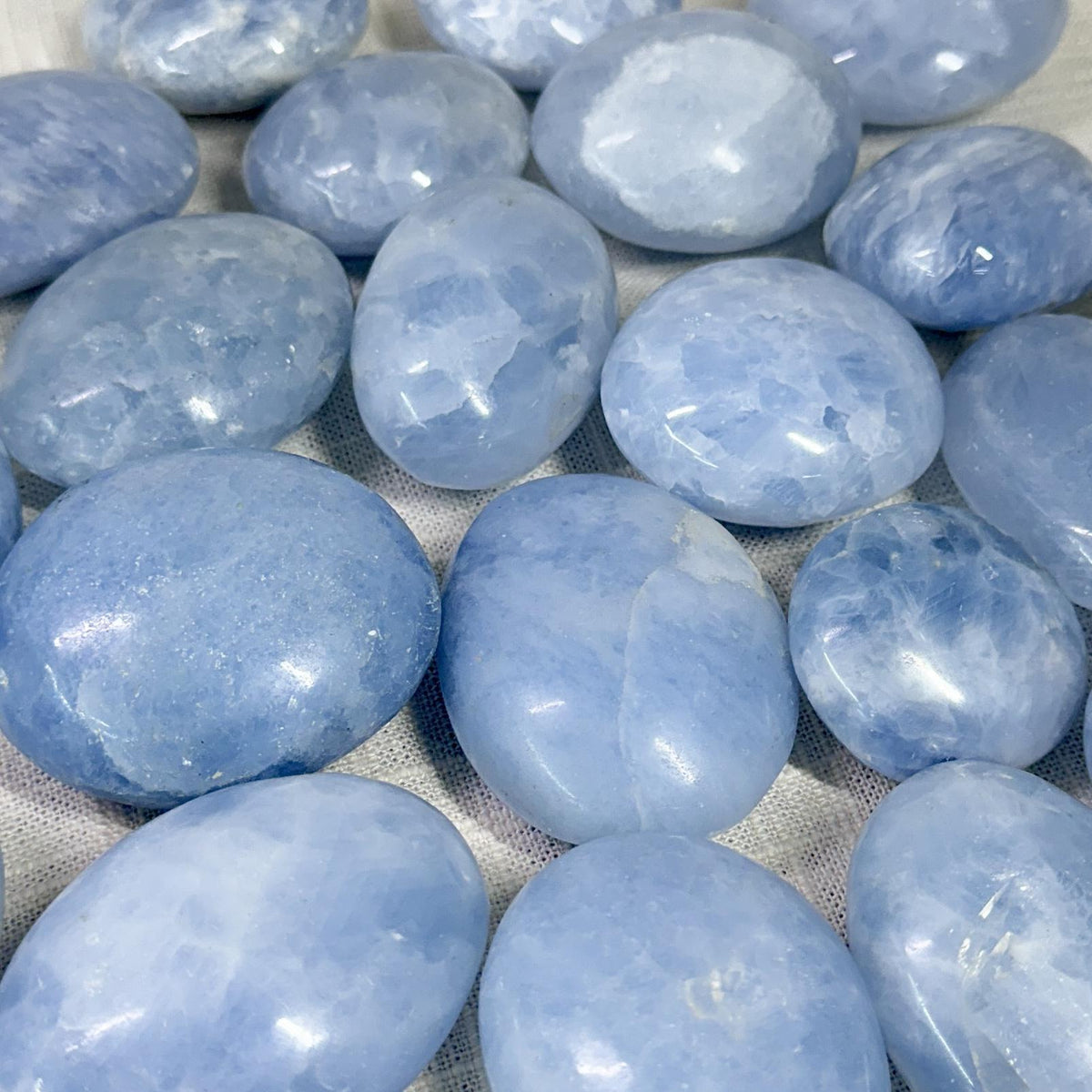 Blue Calcite Palm Stone