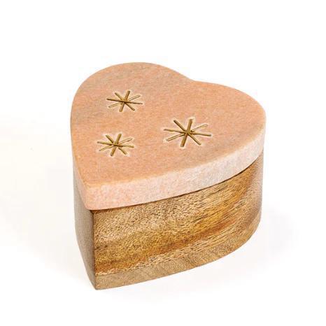 Pink Marble Heart Box