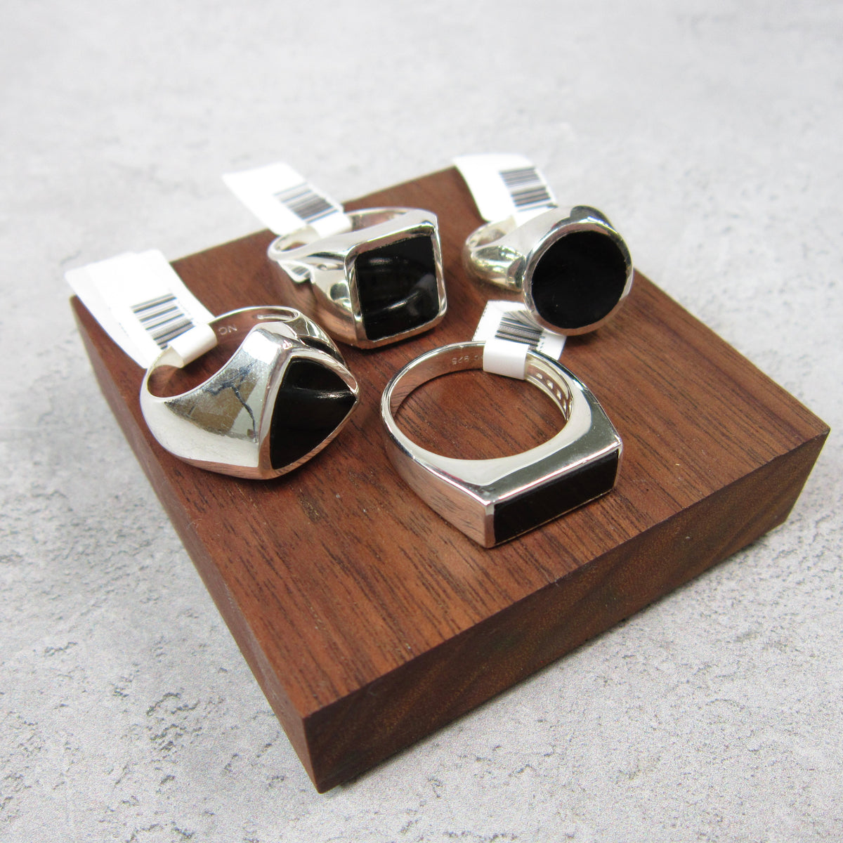 Black Tourmaline Men&#39;s Sterling Silver Ring
