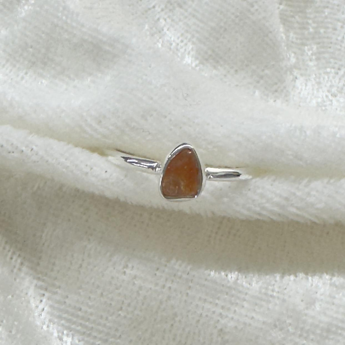 Sunstone Rough Crystal Stackable Ring