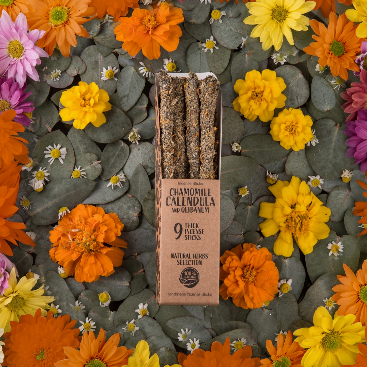 Calendula Chamomile and Olibanum Incense Sticks 9 pack 45 minute burn time each