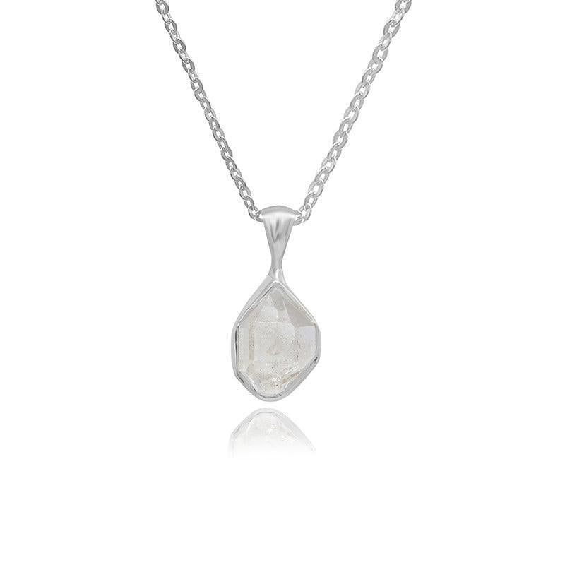 Herkimer Diamond Rough Sterling Silver Crystal Necklace