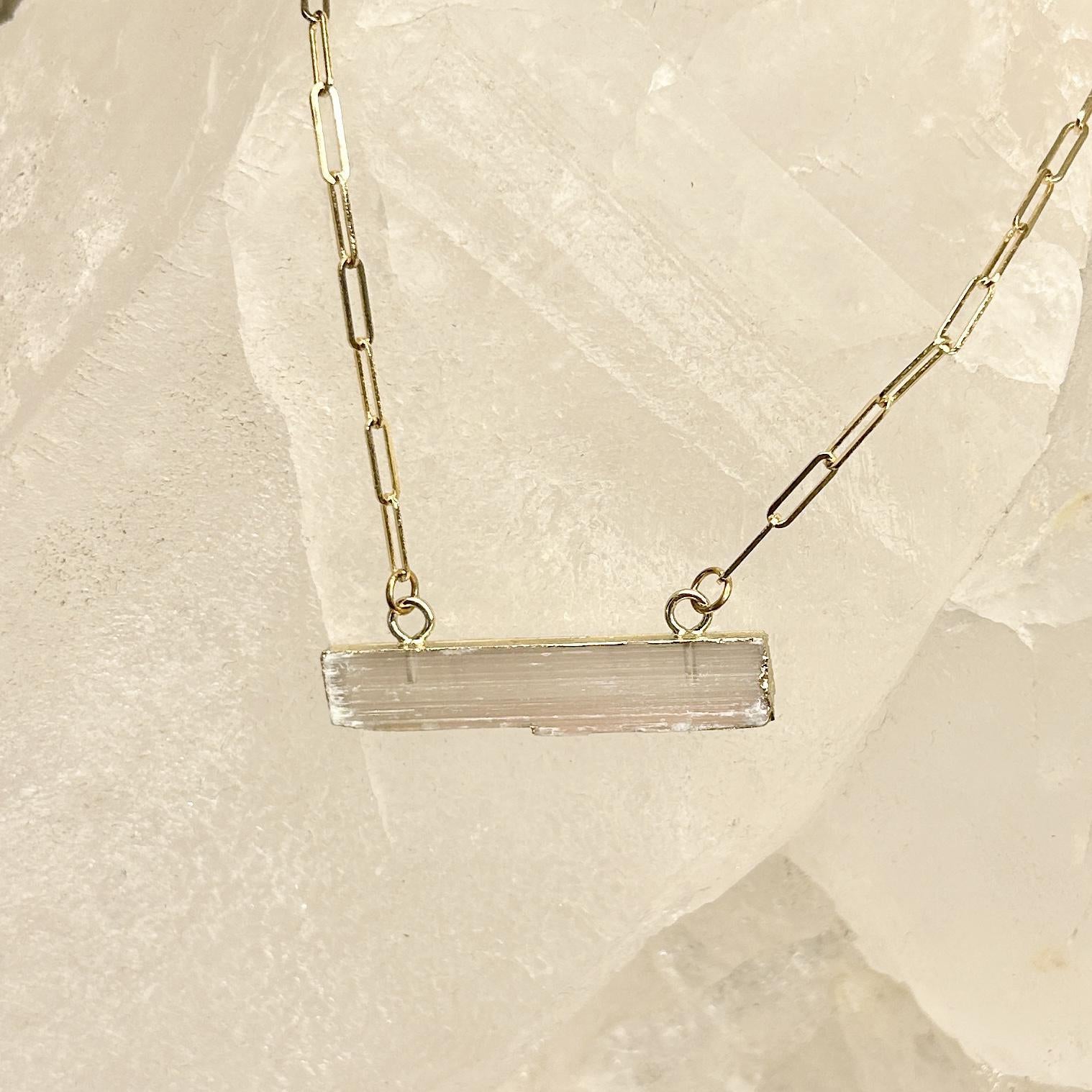 Selenite Paperclip Chain Necklace