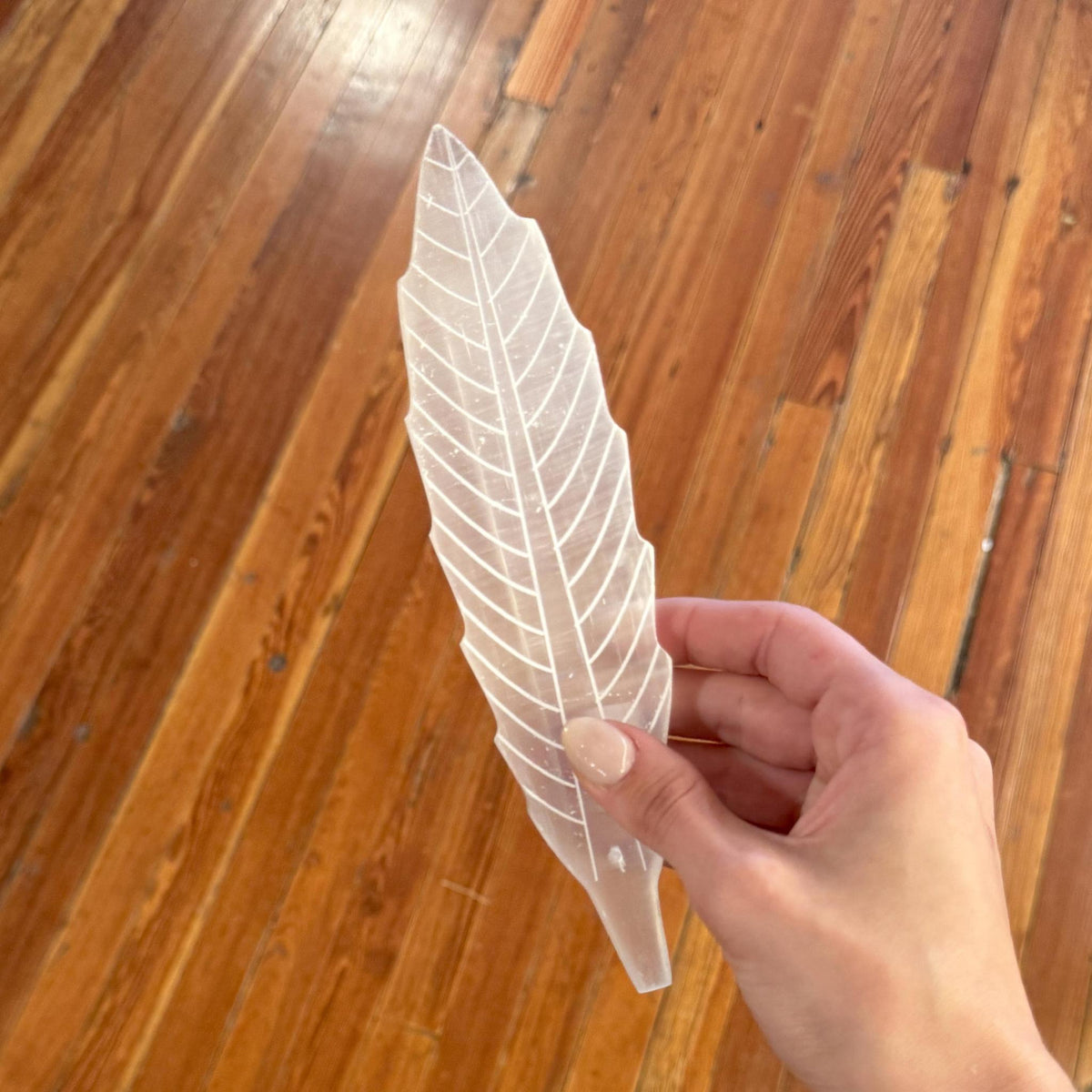 Selenite Leaf Incense Burner