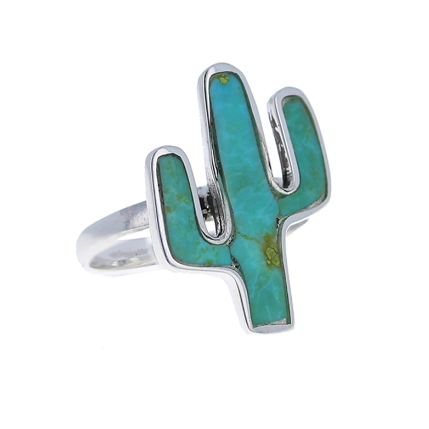 Cactus Turquoise Stackable Crystal Ring