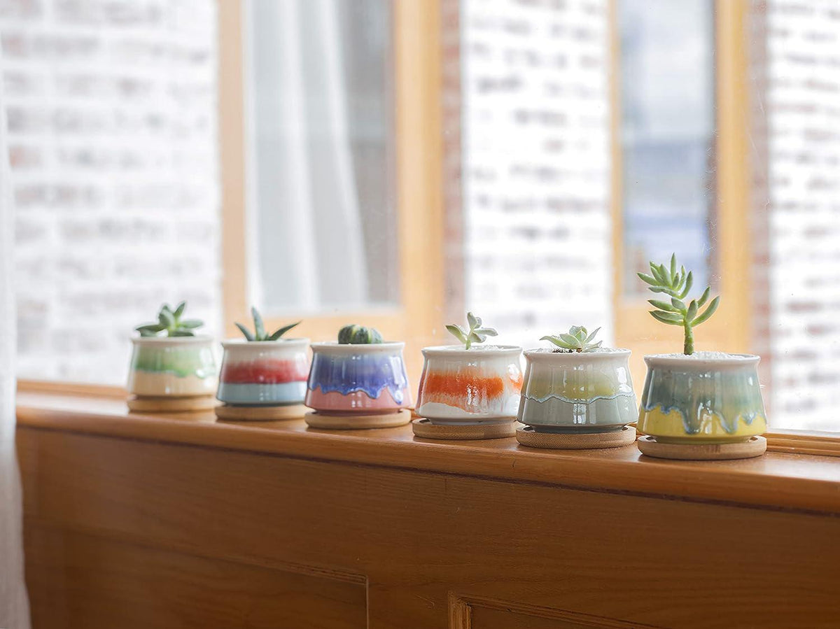 3" Watercolor Ombre Ceramic Planter