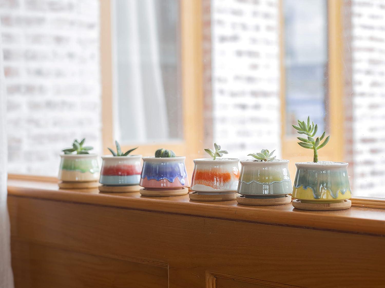3" Watercolor Ombre Ceramic Planter