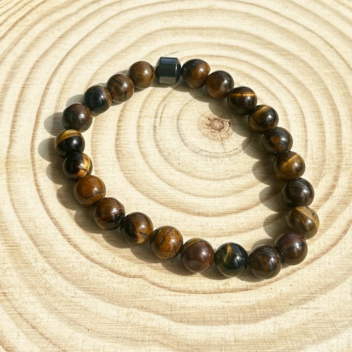 Hematite & Tiger's Eye Crystal Bracelet