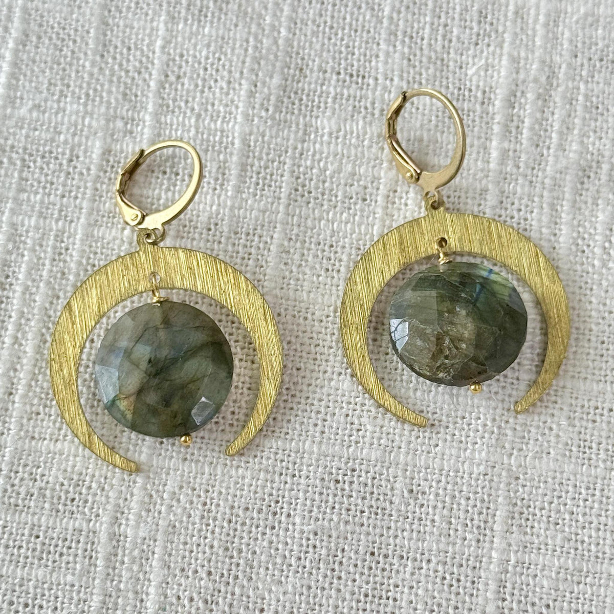 Labradorite Lunar Eclipse Earrings