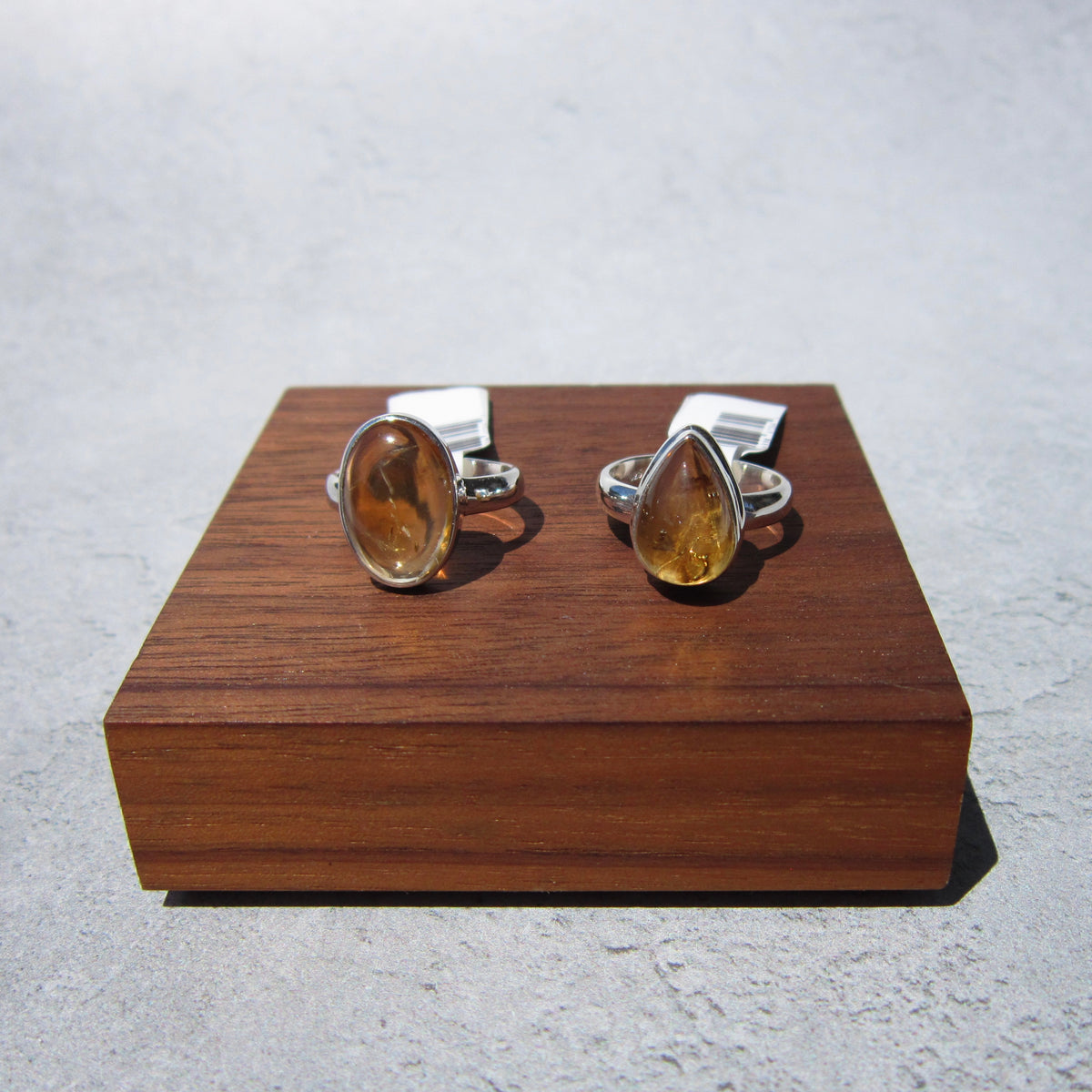 Citrine Polished SS Ring
