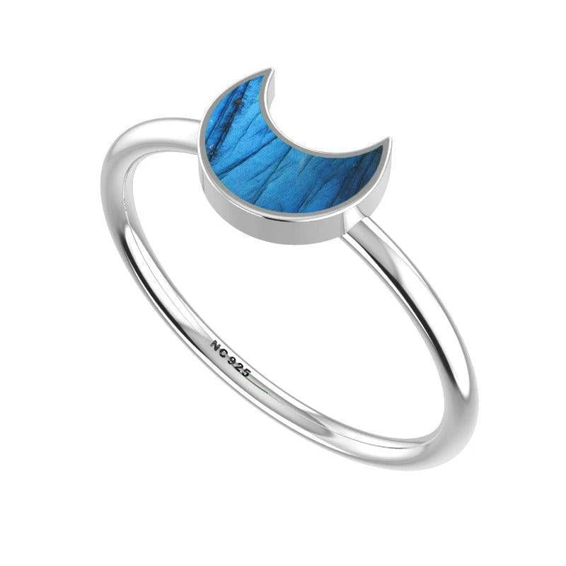 Labradorite Moon Stackable Ring