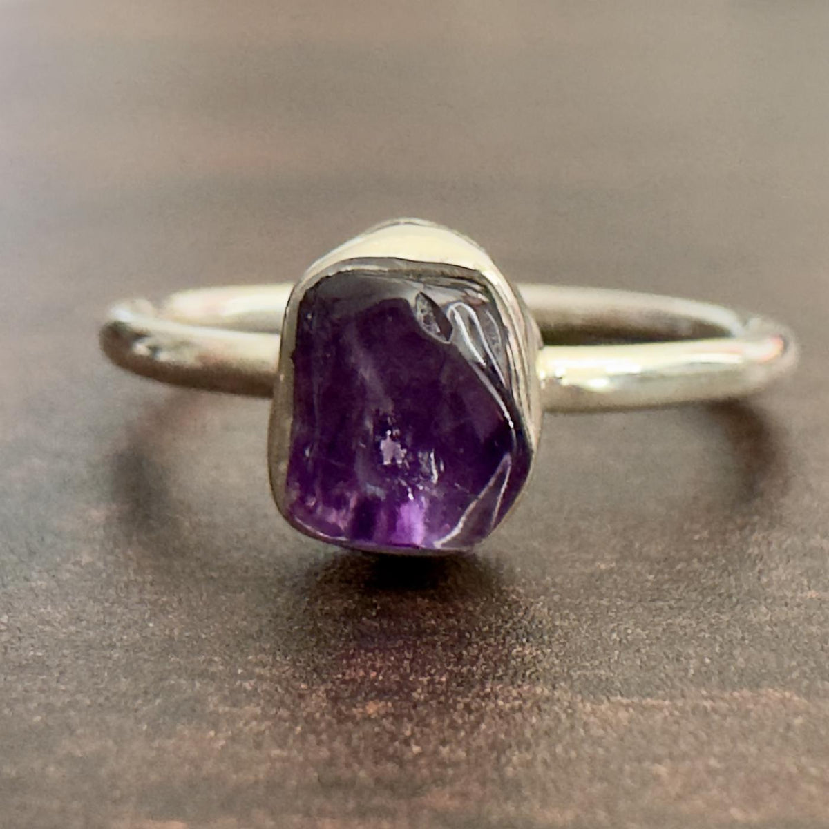 Amethyst Stackable Rough Crystal Ring