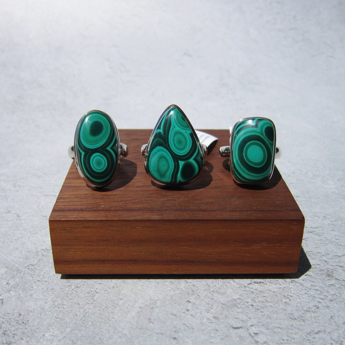 Malachite Polished SS Ring