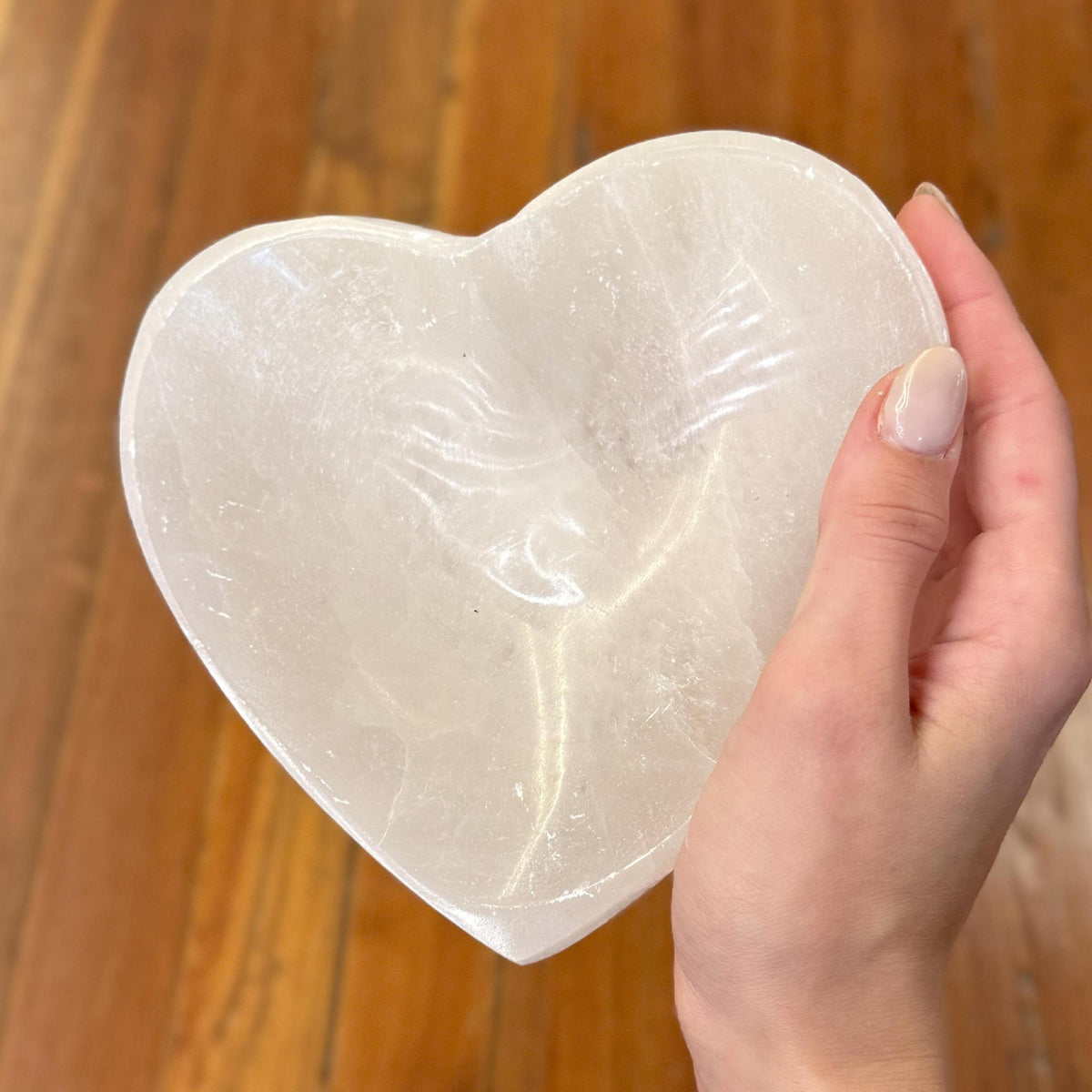 Selenite Heart Shaped Bowl large