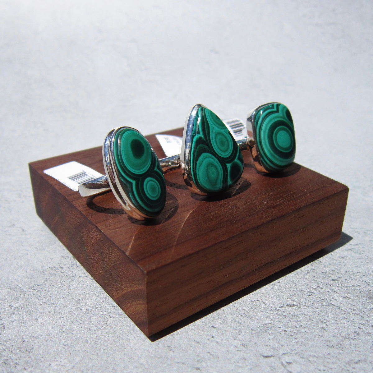 Malachite Polished SS Ring