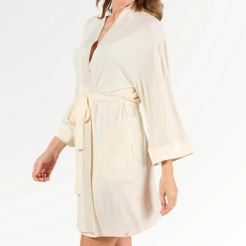 Bamboo Kimono Robe - Ivory