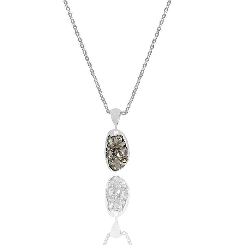 Meteorite Rough Sterling Silver Necklace Large