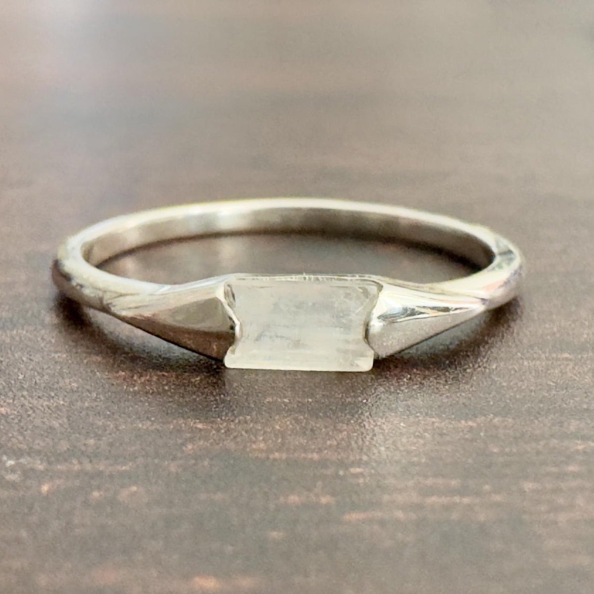 Citrine Baguette Stackable Ring