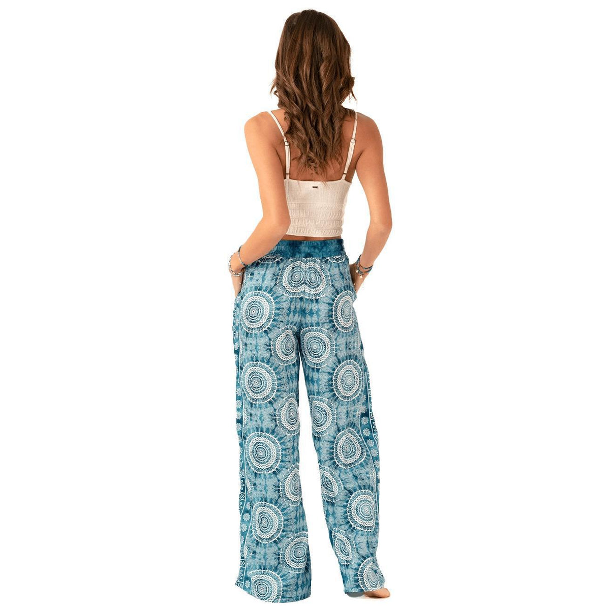 Wide Leg Drawstring Pants - Palmetto