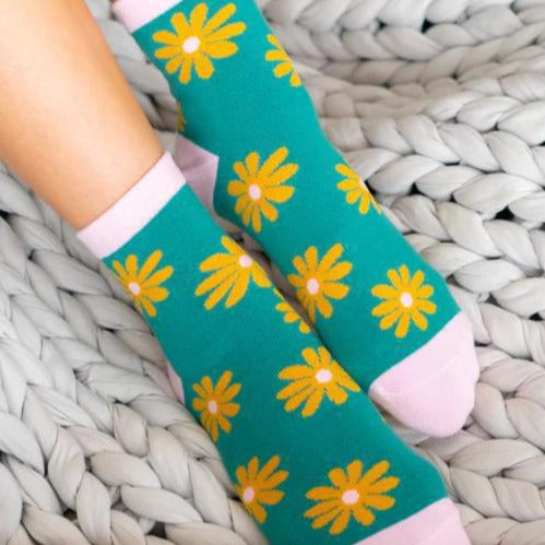 Sockspirations socks  yellow flower