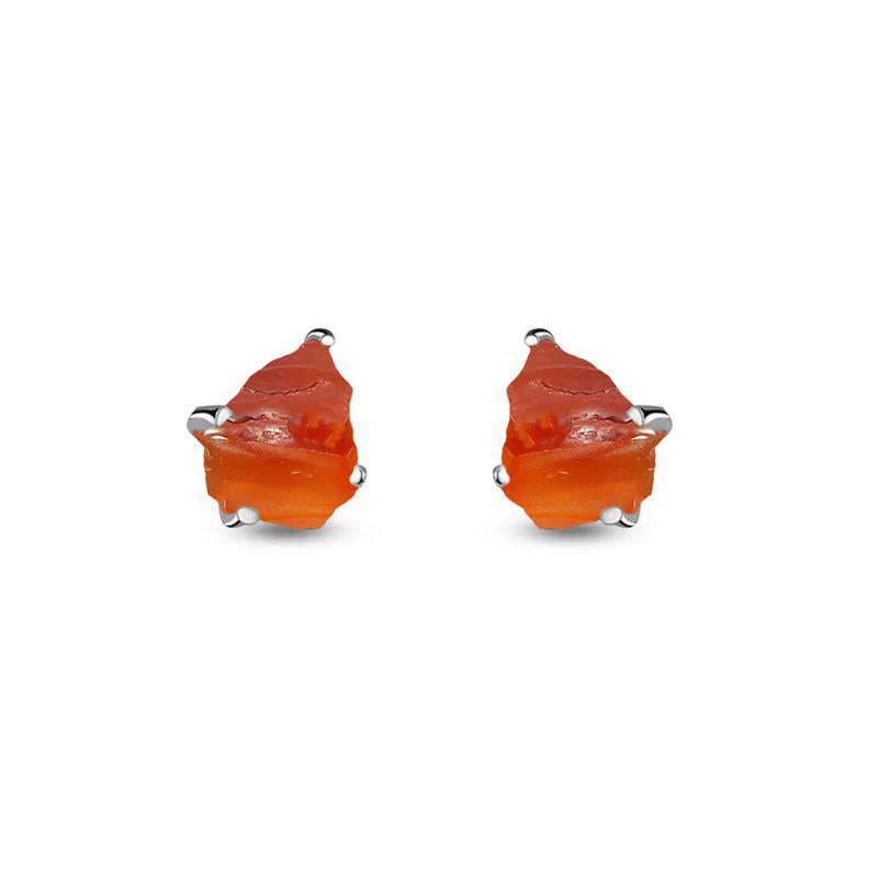 Carnelian Sterling Silver Stud Earrings