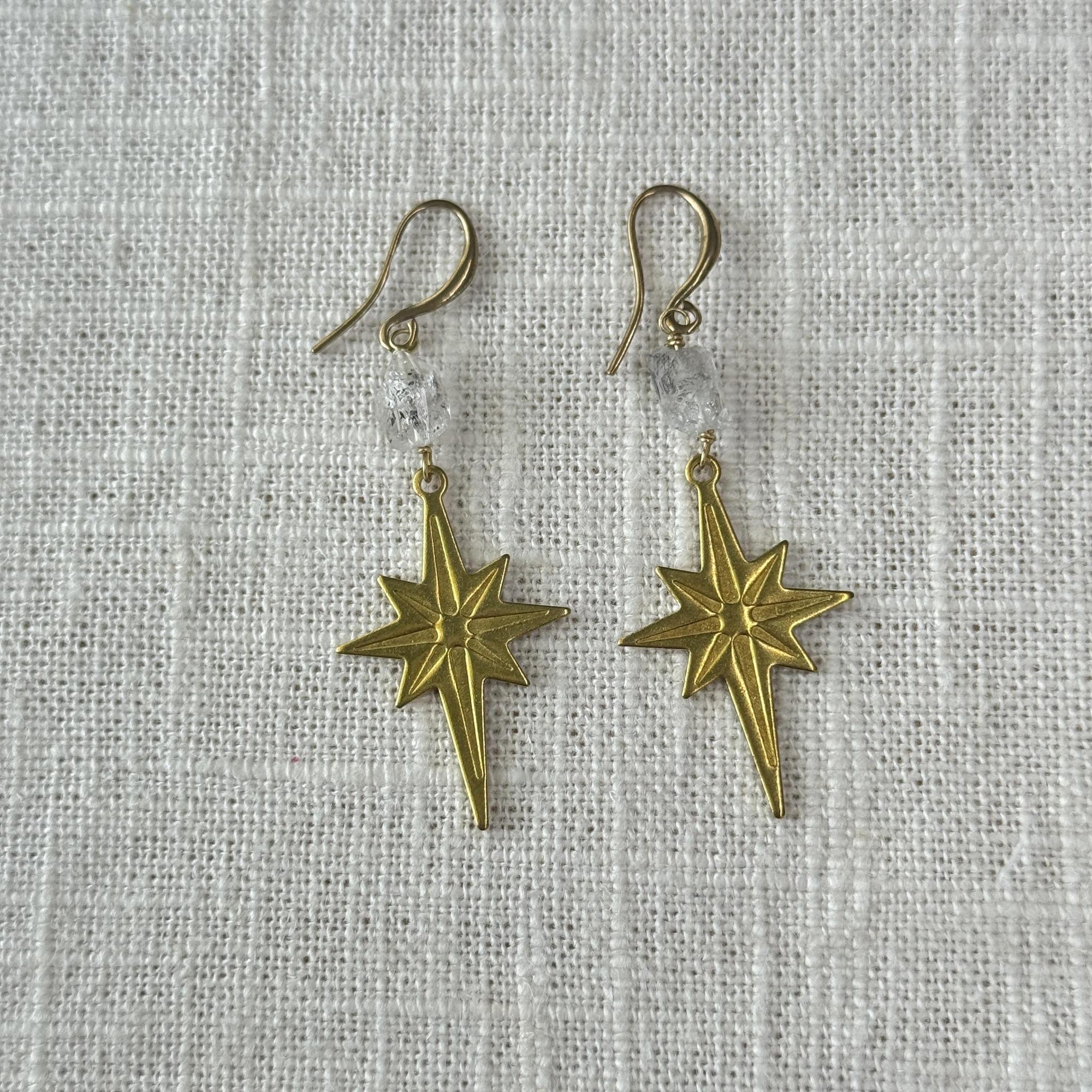 Herkimer Diamond North Star Earring