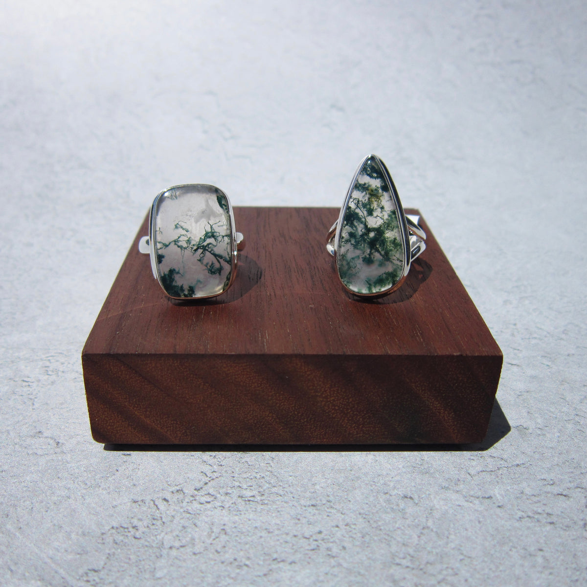 Moss Agate SS Ring