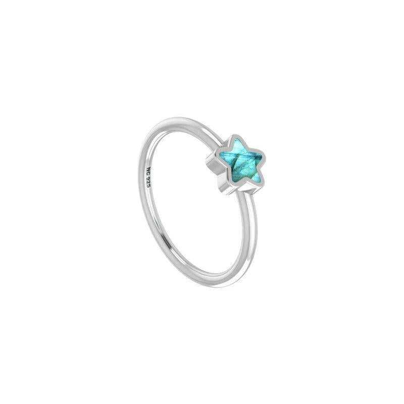 Labradorite Star Stackable Ring