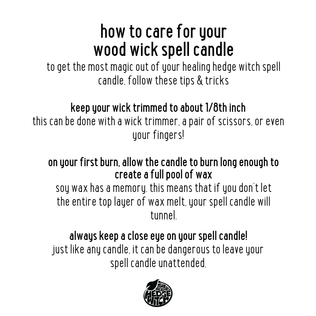 Abundance Spell Candle wood wick care