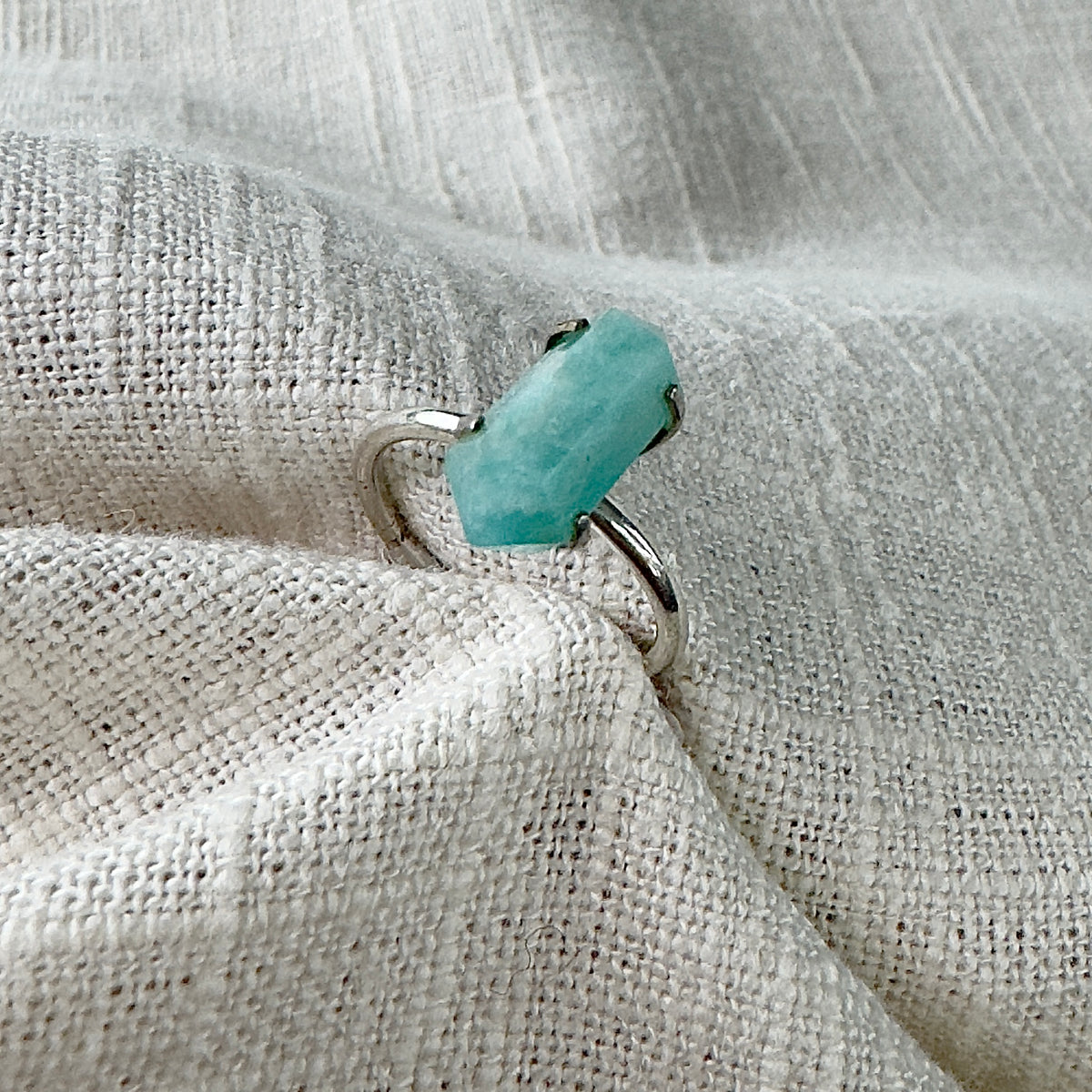 Amazonite Double Point Ring