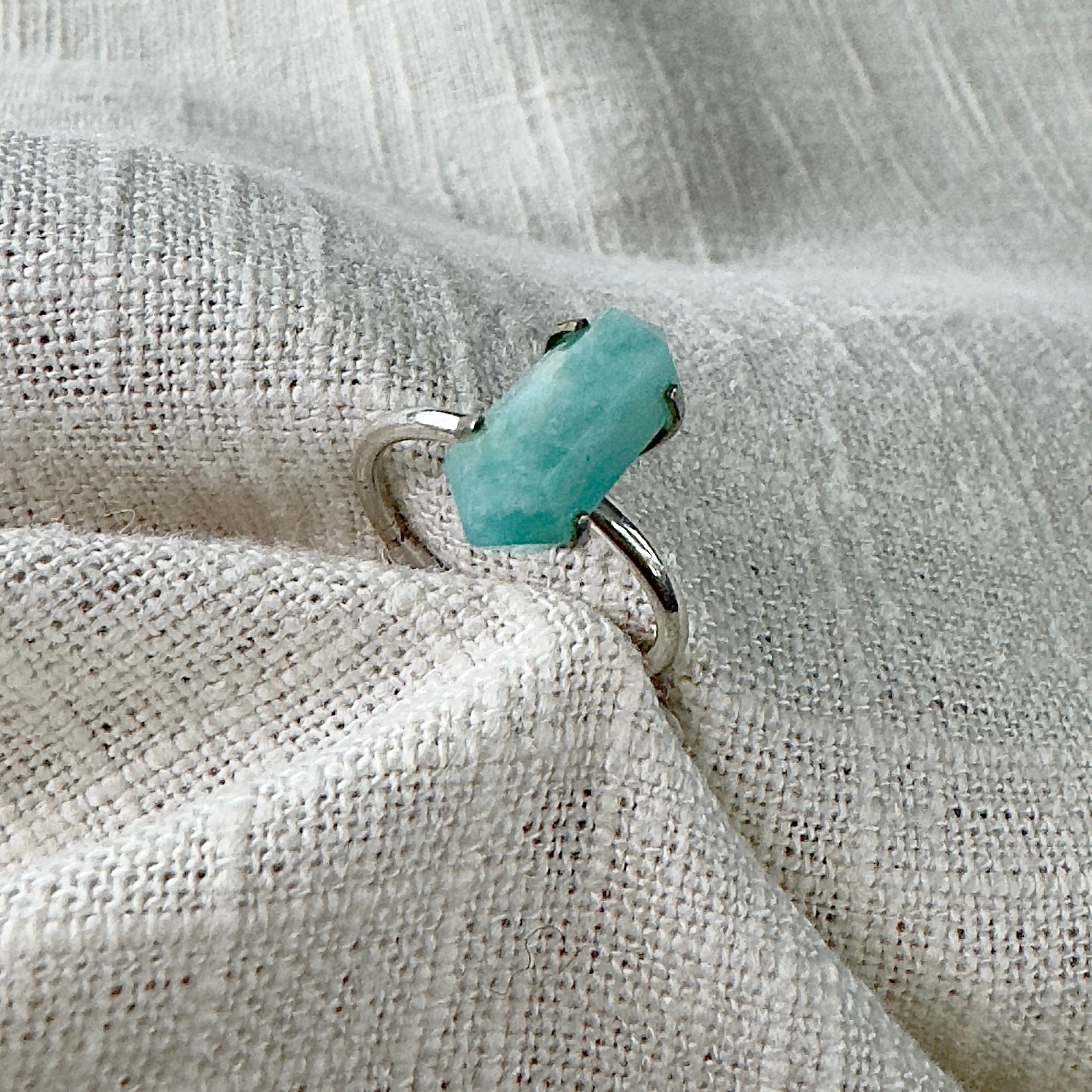 Amazonite Double Point Ring