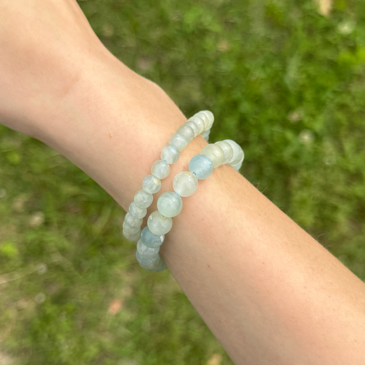 Aquatine Lemurian Calcite Crystal Bracelet