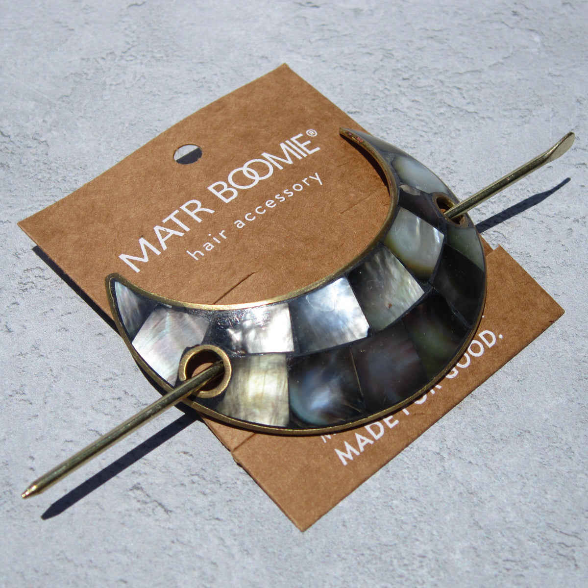 Crescent Moon Hair Pin with Stick