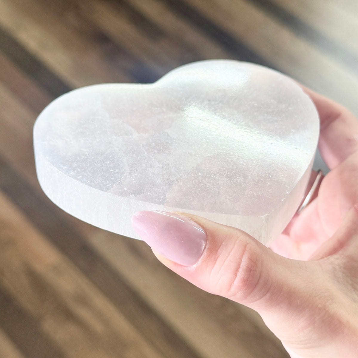 Selenite Heart Disc