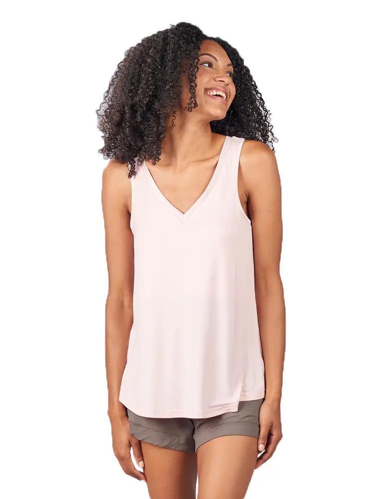 Bamboo Double-V Tank Pink