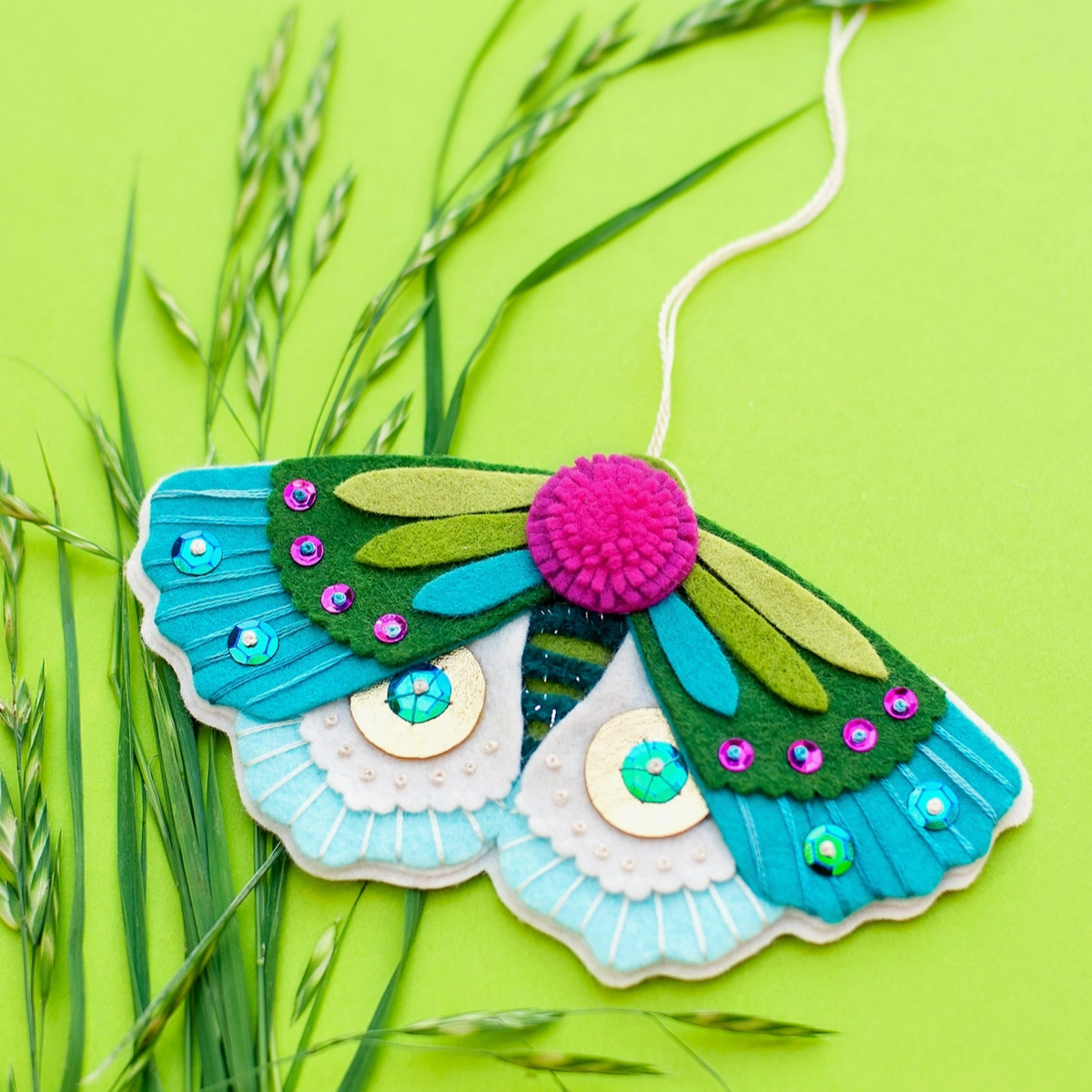 Blue Moth Felt Ornament Kit