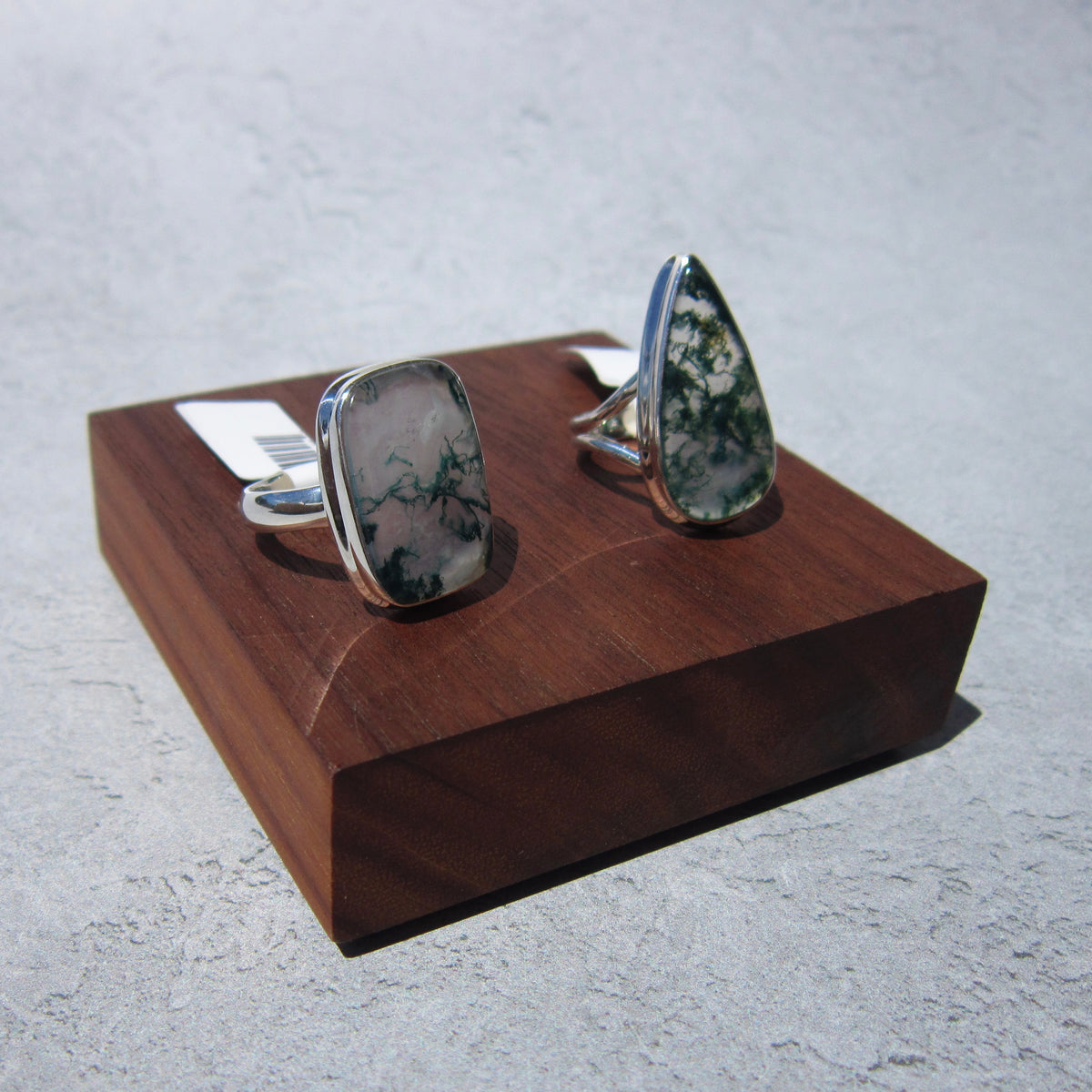 Moss Agate SS Ring
