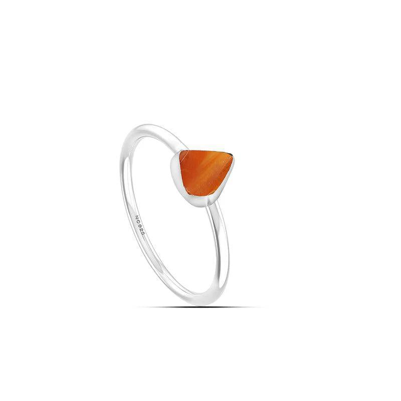 Carnelian Stackable Rough Crystal Ring