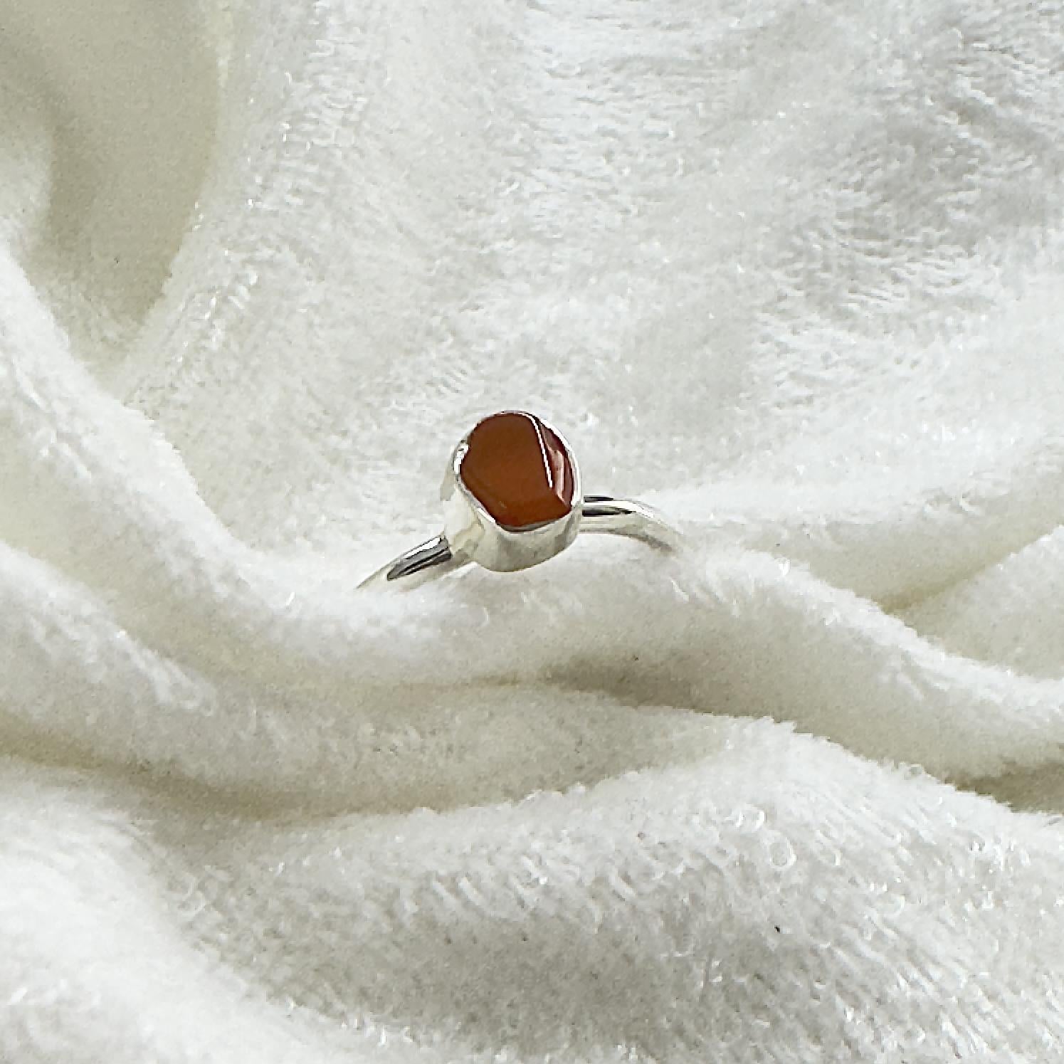 Carnelian Stackable Rough Crystal Ring