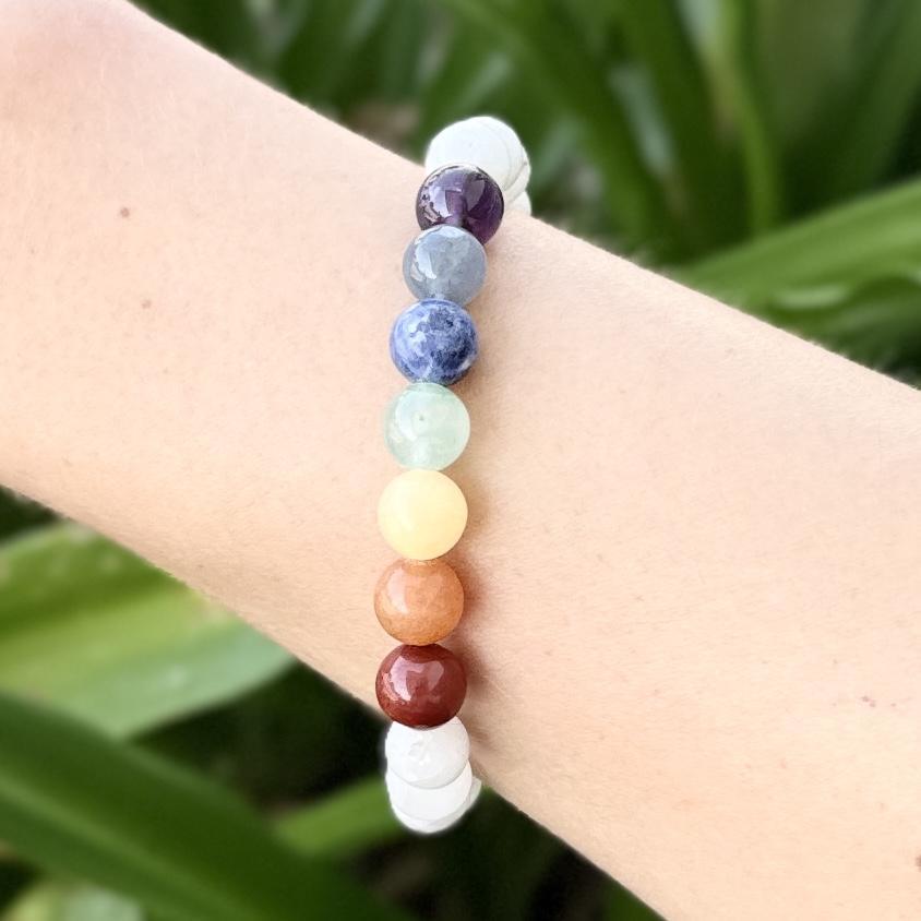 Chakra crystal braclelet rose quartz