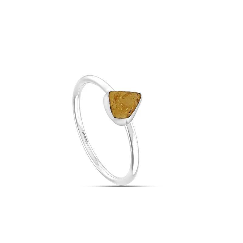 Citrine Stackable Rough Crystal Ring