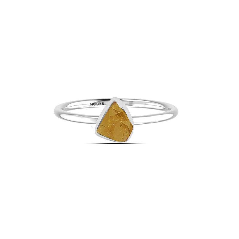 Citrine Stackable Rough Crystal Ring