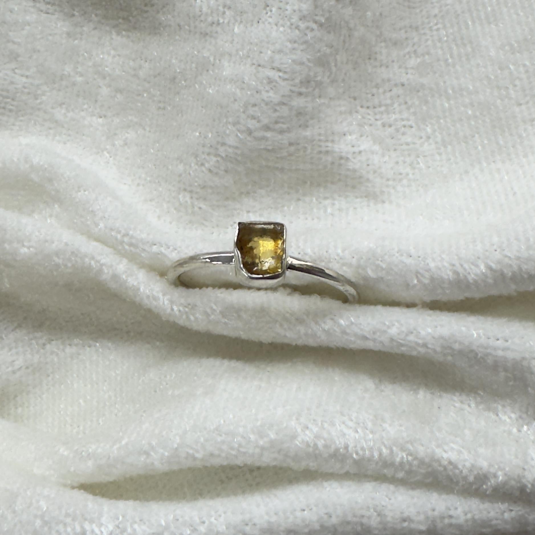 Citrine Stackable Rough Crystal Ring