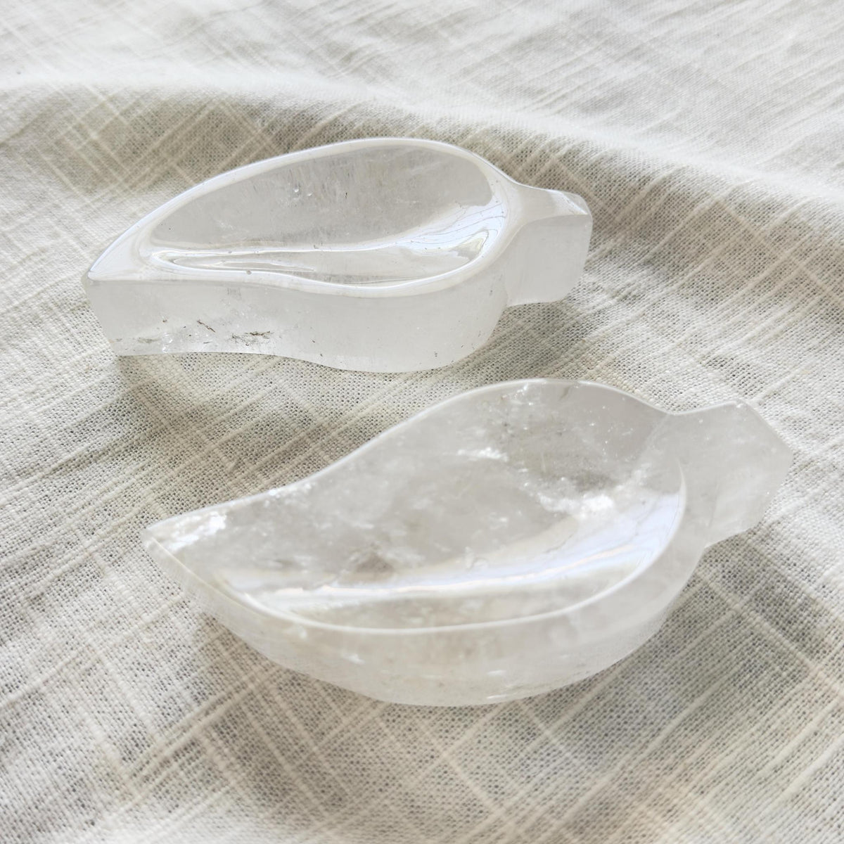 Clear Quartz Leaf Crystal Bowl