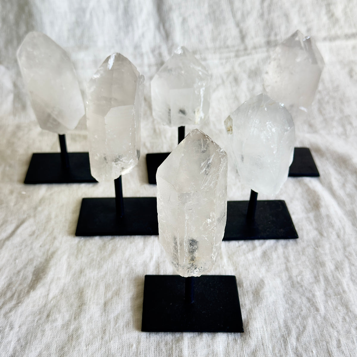 Quartz Point Stand Clear Quartz Rough Point on Stand - The Healing Hedge Witch