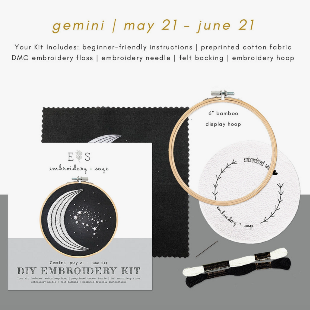 Embroidery Kit gemini