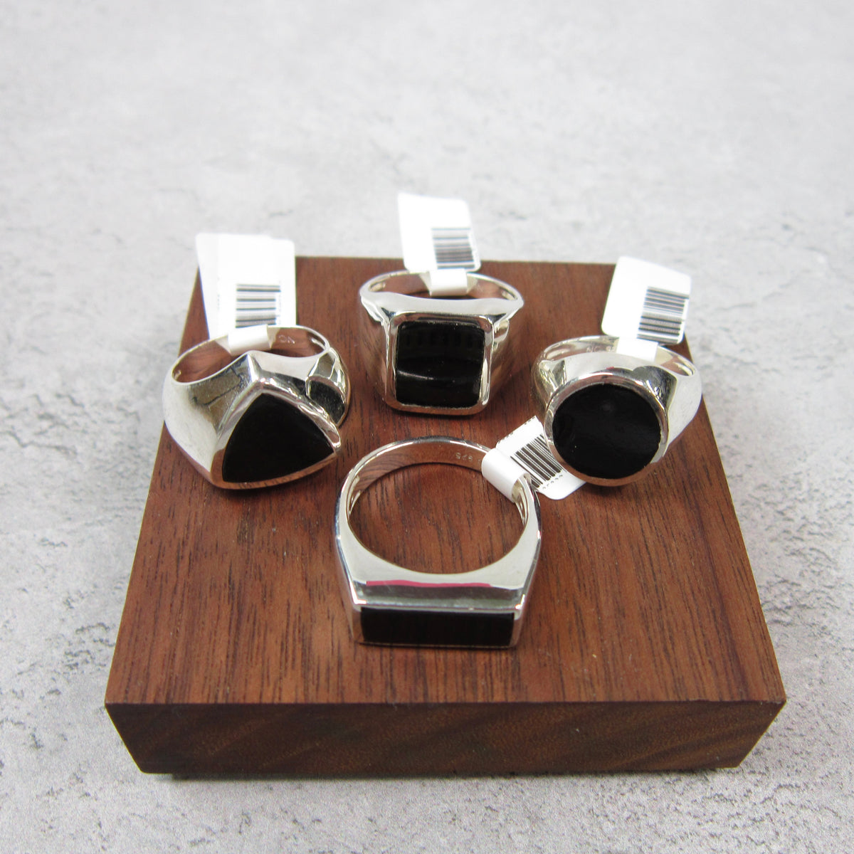 Black Tourmaline Men&#39;s Sterling Silver Ring