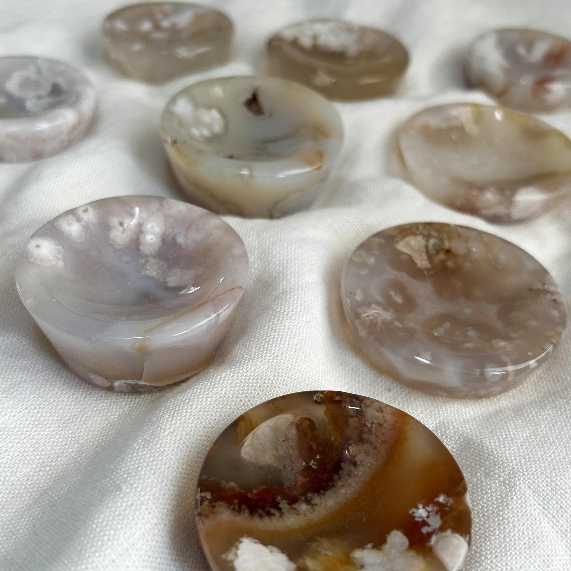 Flower Agate Crystal Bowl